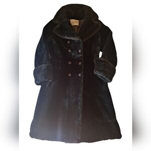 Vintage Birnbaum's Faux Fur Coat Brown Small 60s / 70s